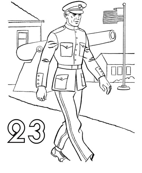 Солдат раскраска