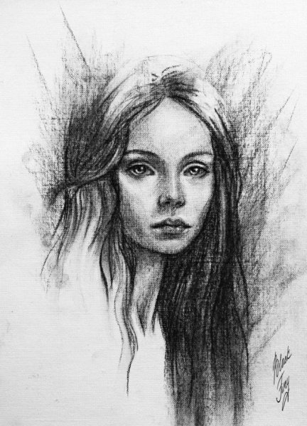 Портрет угольным карандашом