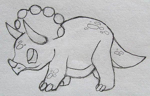 Динозавр для срисовки легкие