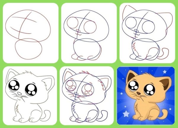 Как рисуется котенок