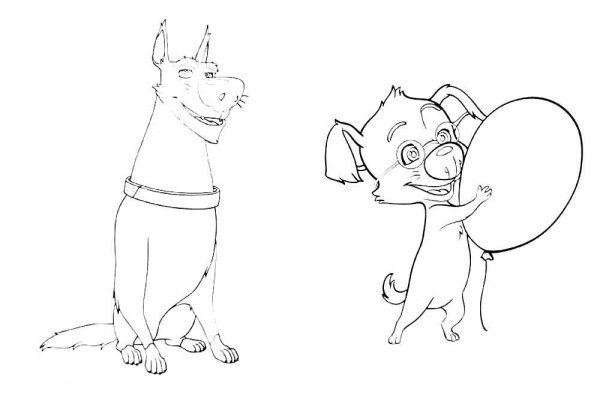 Белка и стрелка раскраска