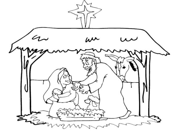 Раскраски на тему Рождество Христово