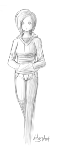 Рисование девушки карандашом в полный рост