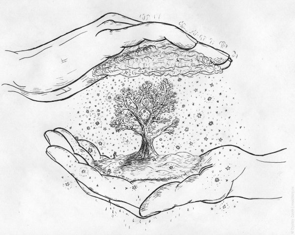 Рисунок на тему природа карандашом