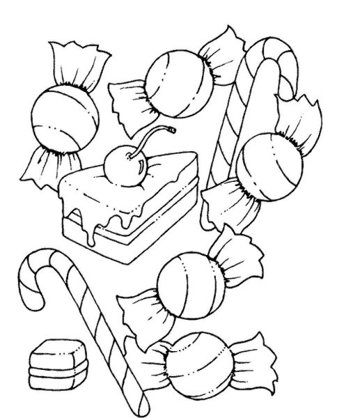 Конфетка раскраска для детей
