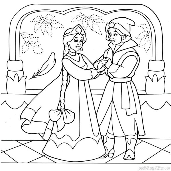 Аксаков Аленький цветочек раскраска