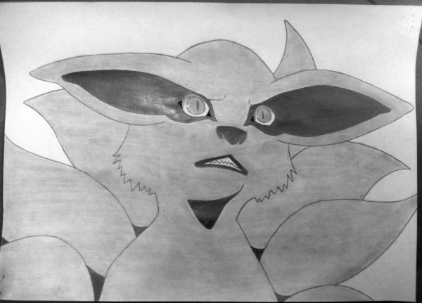 Курама рисунок карандашом простой маленький