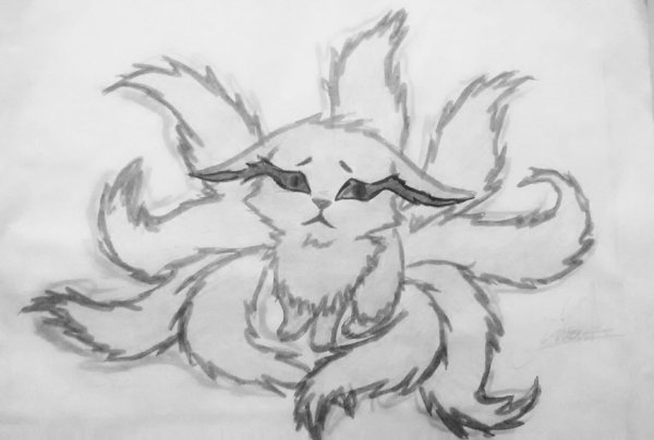 Девятихвостый Лис курама набросок