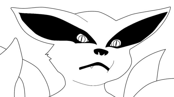 Раскраска Наруто и курама