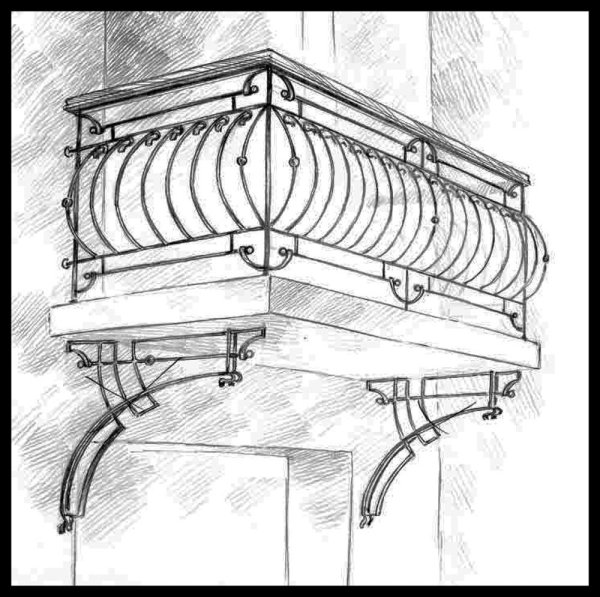 Кованые балконы эскизы