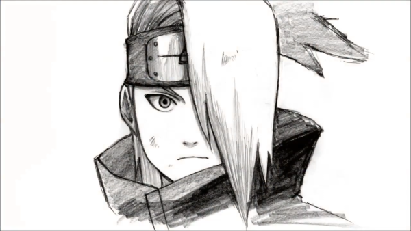 Скетчи аниме Наруто Дейдара