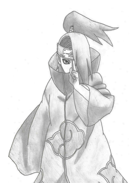 Нарисовать аниме Наруто Дейдара