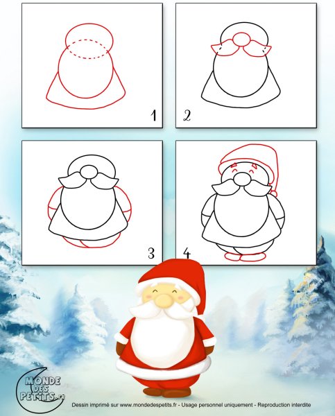 Как нарисовать Деда Мороза
