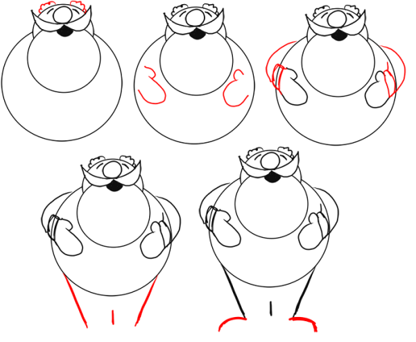 Как нарисовать Деда Мороза поэтапно