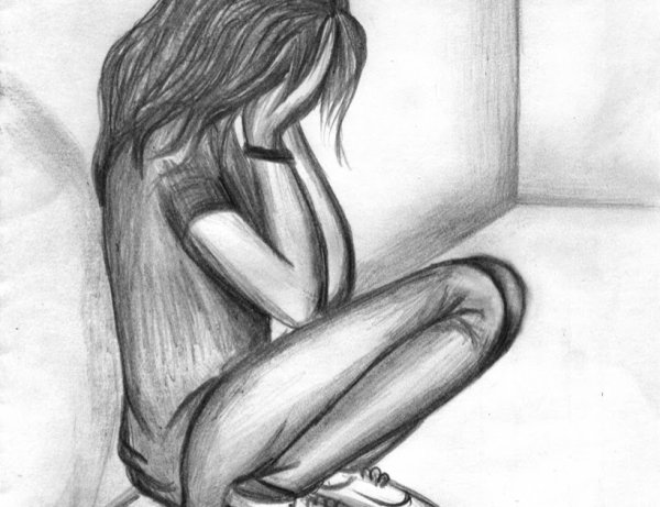 Рисунок плачущей девушки