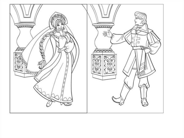 Рисунок к сказке сказка о мертвой царевне и 7 богатырях