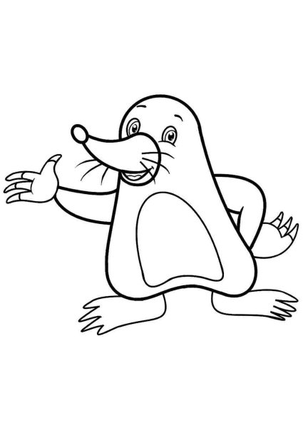 Крот раскраска для детей
