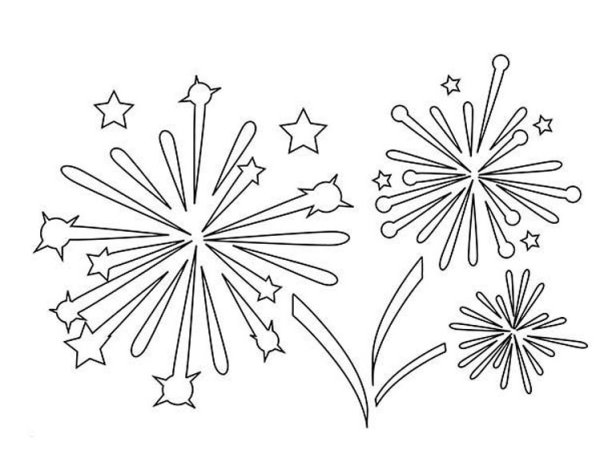 Салют раскраска для детей