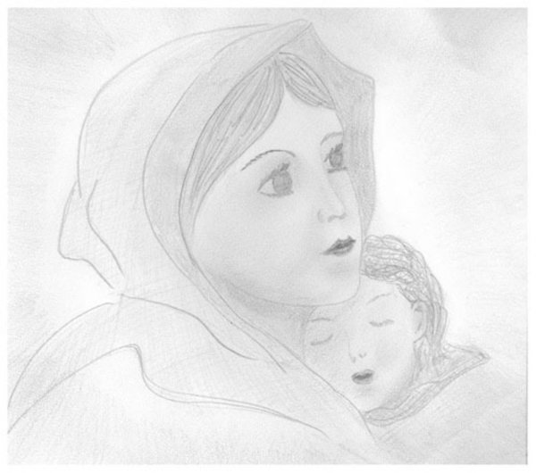 Рисунок на день матери карандашом
