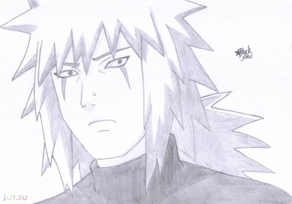 Наруто и Джирайя карандашом