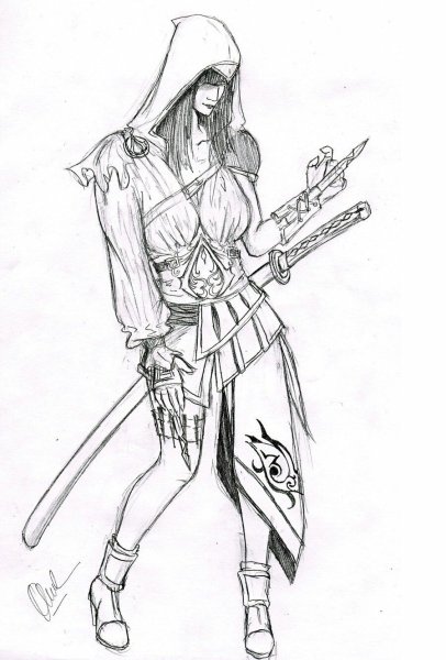 Ассасин рисунок пошагово