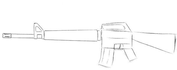Поэтапное рисование винтовки