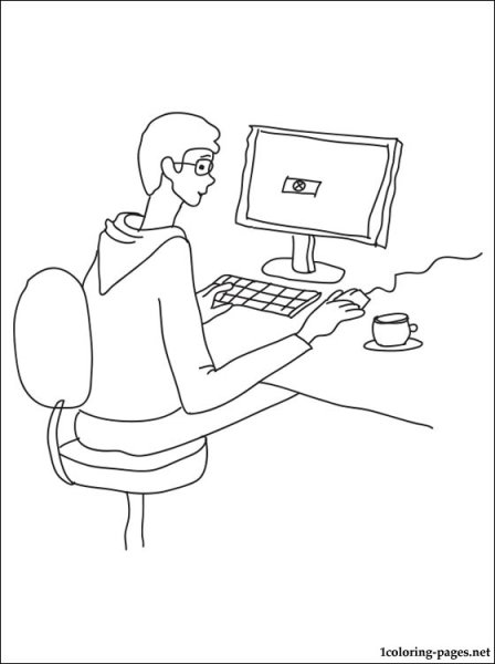 Человек за компьютером