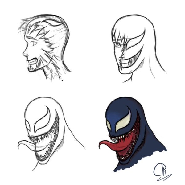 Веном рисунок поэтапно