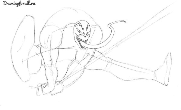 Человек паук нарисовать поэтапно Веном