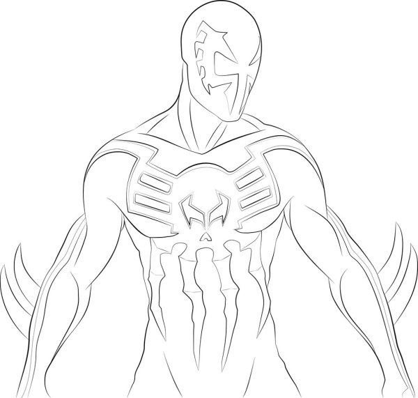 Раскраска человек паук 2099