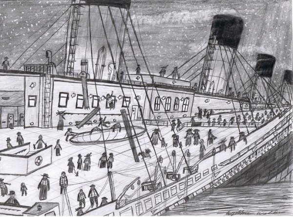 Титаник рисунок корабля