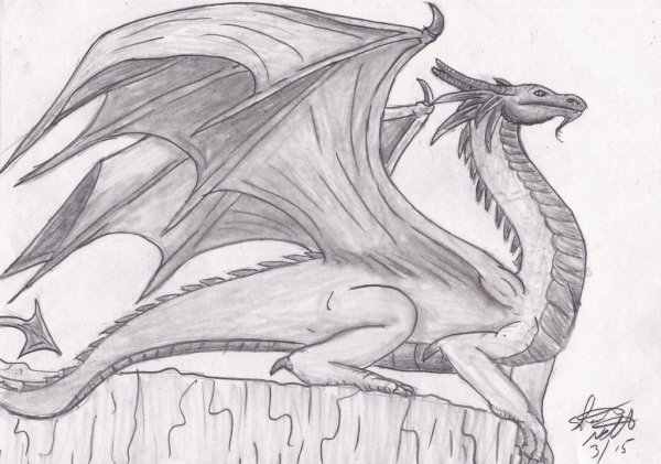 Дракон рисунок карандашом