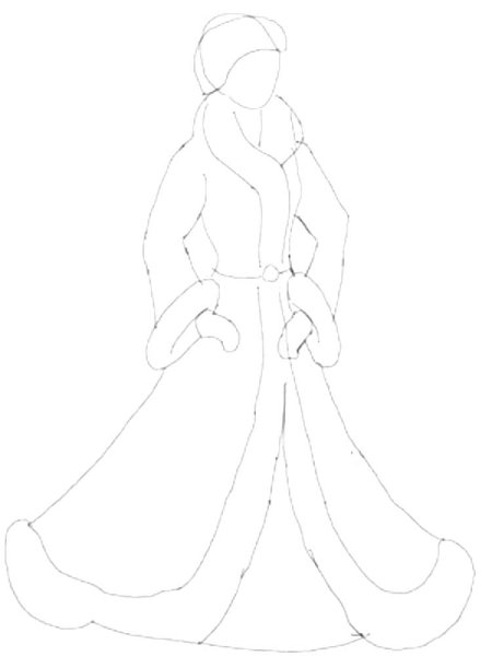 Рисунок Снегурочки для срисовки