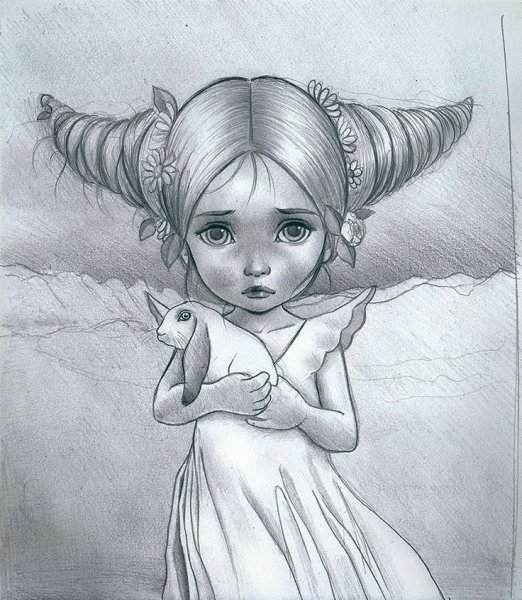 Фея рисунок карандашом для срисовки