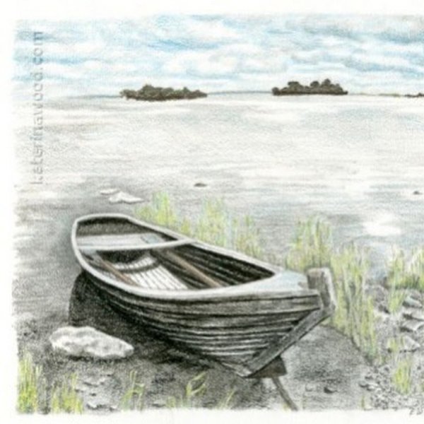 Лодка карандашом