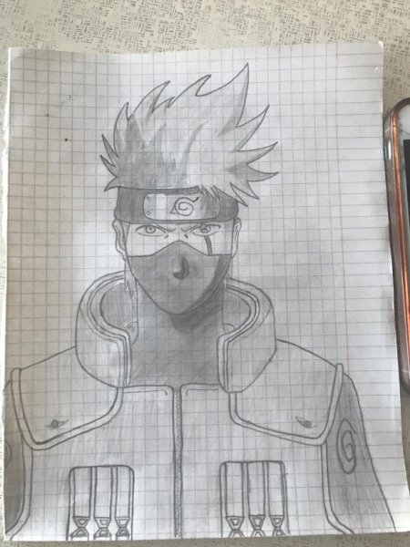 Рисунок Какаши поэтапно