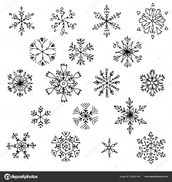 Снежинки для срисовки лёгкие