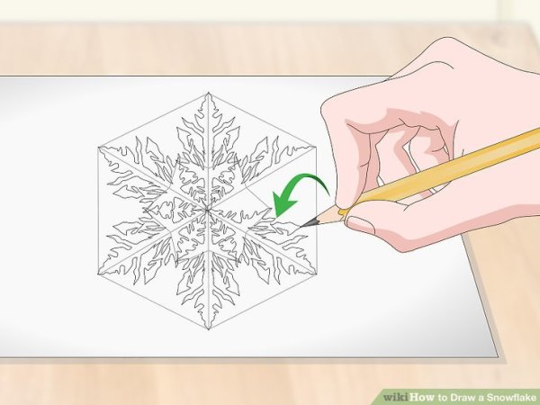 Снежинки карандашом