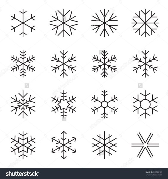 Снежинки карандашом