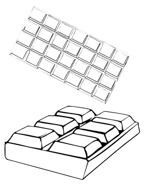 Шоколадная плитка раскраска