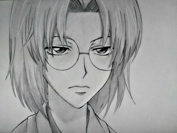 Томоэ Микаге чёрно-белый