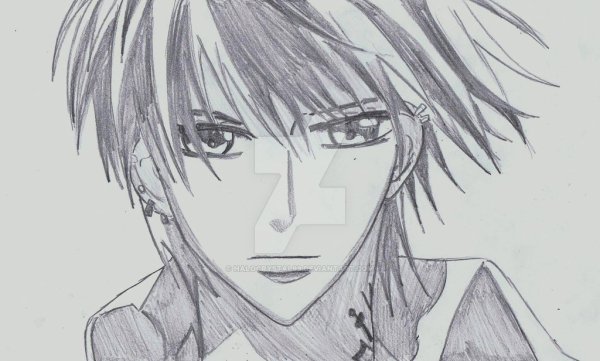 Рисунки карандашом аниме парни