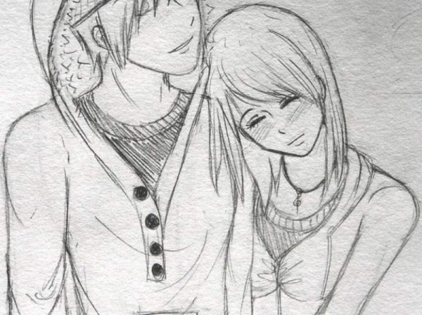 Картинки для срисовки карандашом девушка и парень