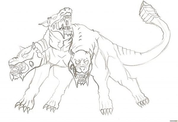 Цербер карандашом