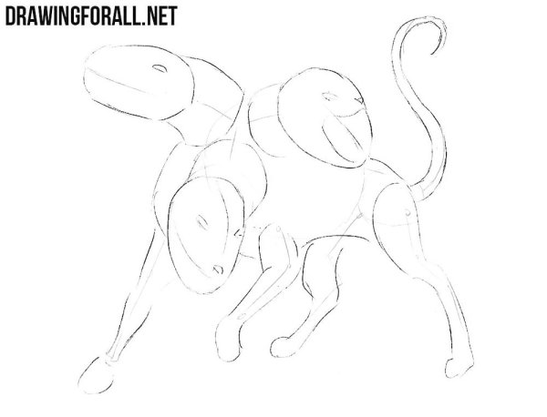 Цербер рисунок карандашом