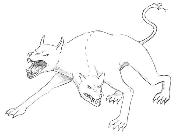Страшная собака раскраска
