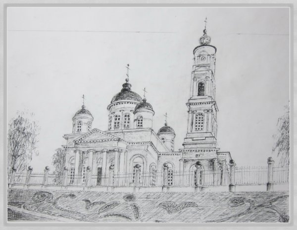 Никольский собор в Чистополе рисунок
