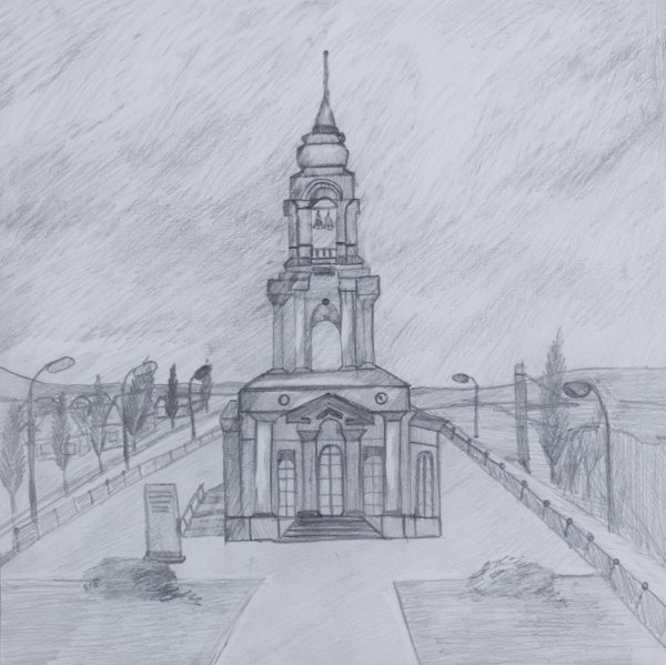 Рисунок собор Георгия Победоносца Курск