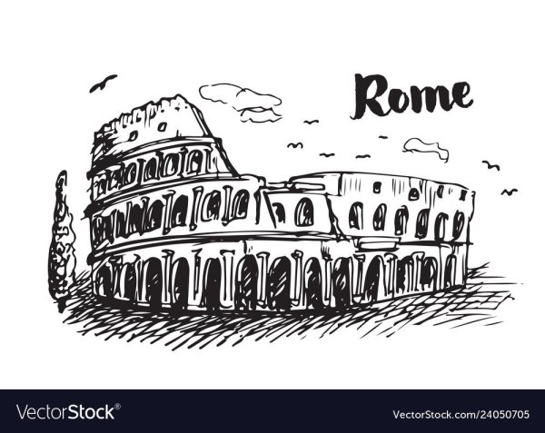 Поэтапный рисунок Колизея