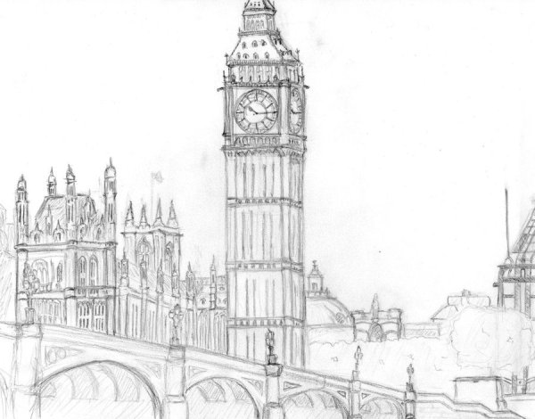 Тауэрский мост в Лондоне рисунок